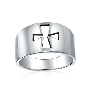 Simple Wide Religious Saint John Christian Cross Signet Ring - Etsy