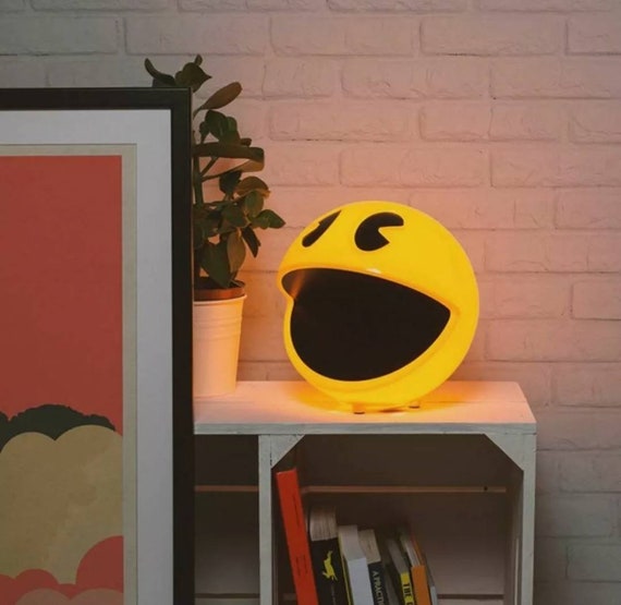 Pac man Lamp With Sound Vintage Retro Game Decor Office Bedroom