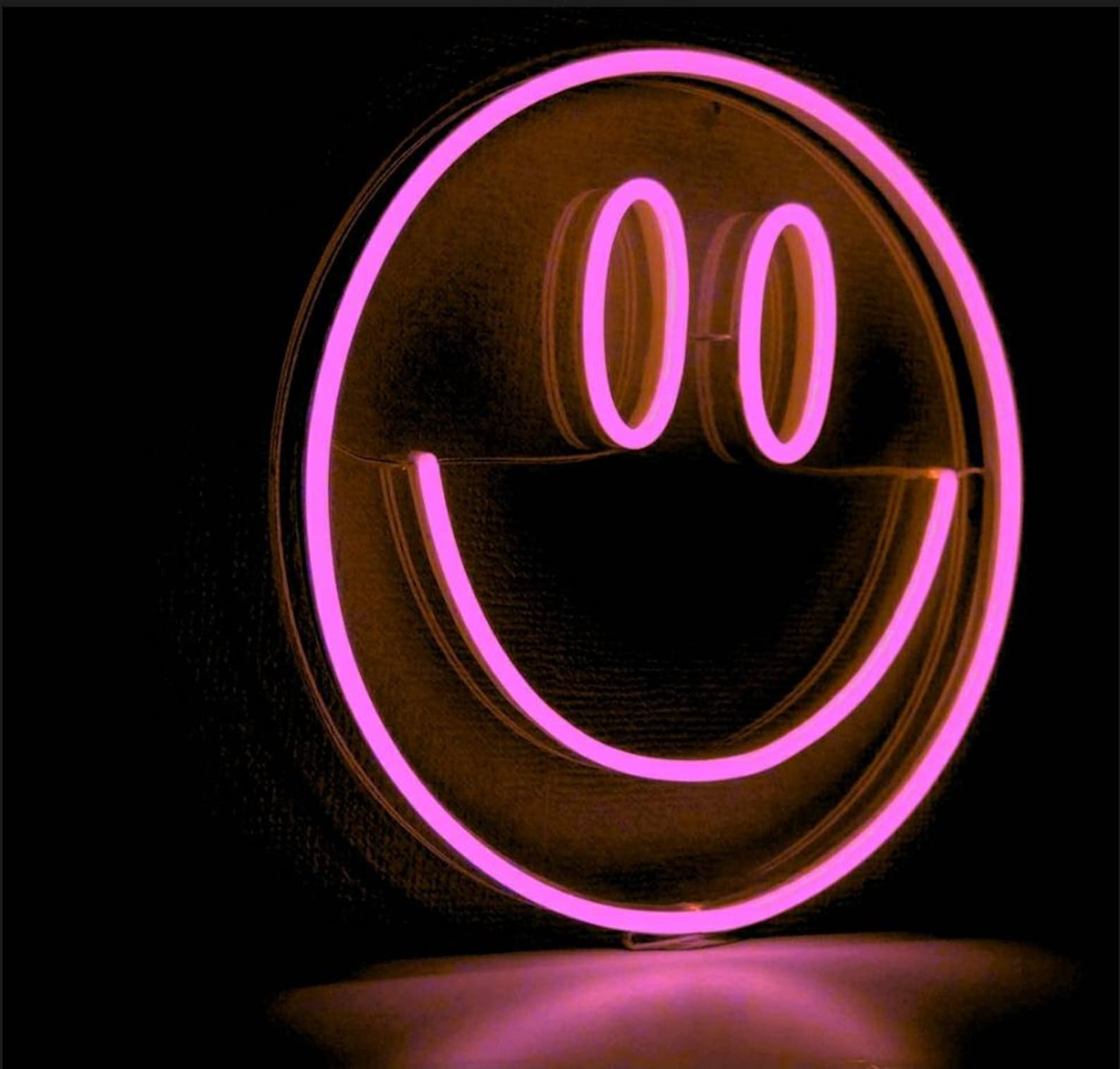 Happy Pink Smile Smiley Emoji Face LED Neon Light Sign Smiley Etsy