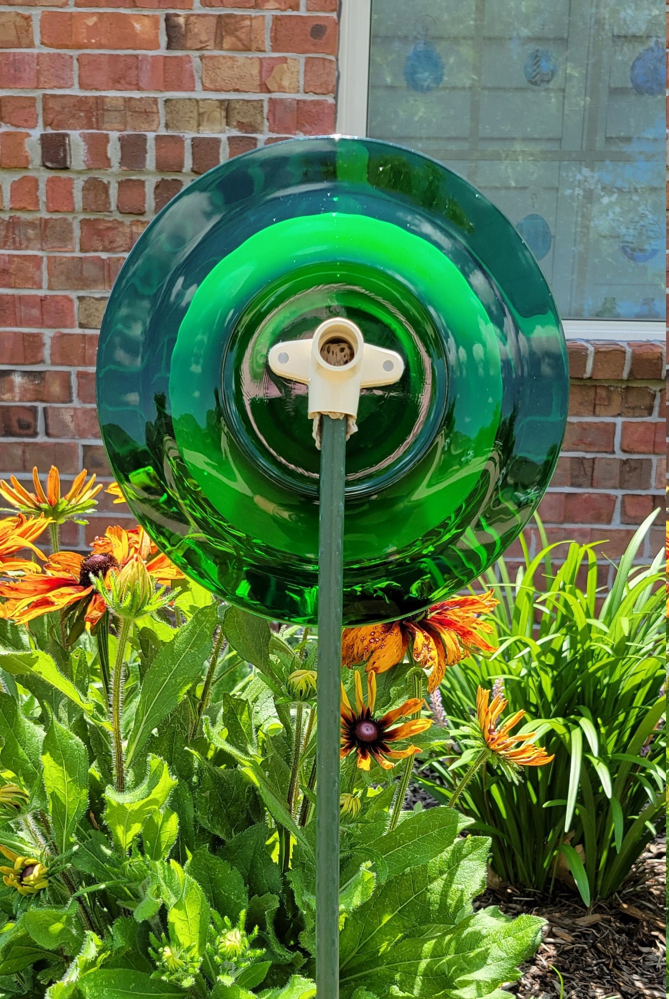 Glass Garden Flower Glass Plate Flower Glass Art Flower Etsy