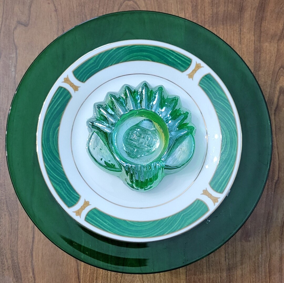 Glass Garden Flower Glass Plate Flower Glass Art Flower Yard Art Garden