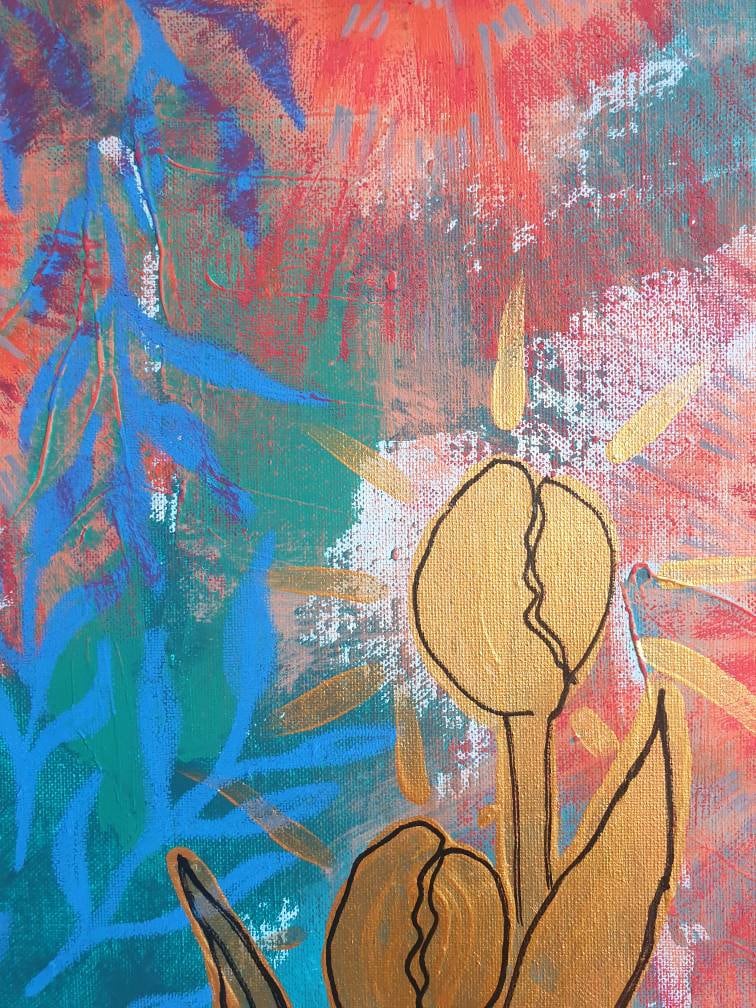 Abstract Painting Nature Inspired Mixed Media on Canvas | Etsy