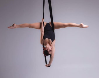Aerial loops strap in Black velvet. Circus loops for aerial gymnastics