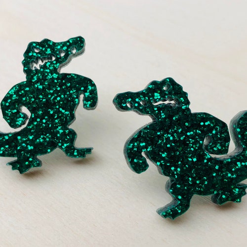 Alligator Glitter Laser Cut Acrylic Earring Gator Earrings Etsy