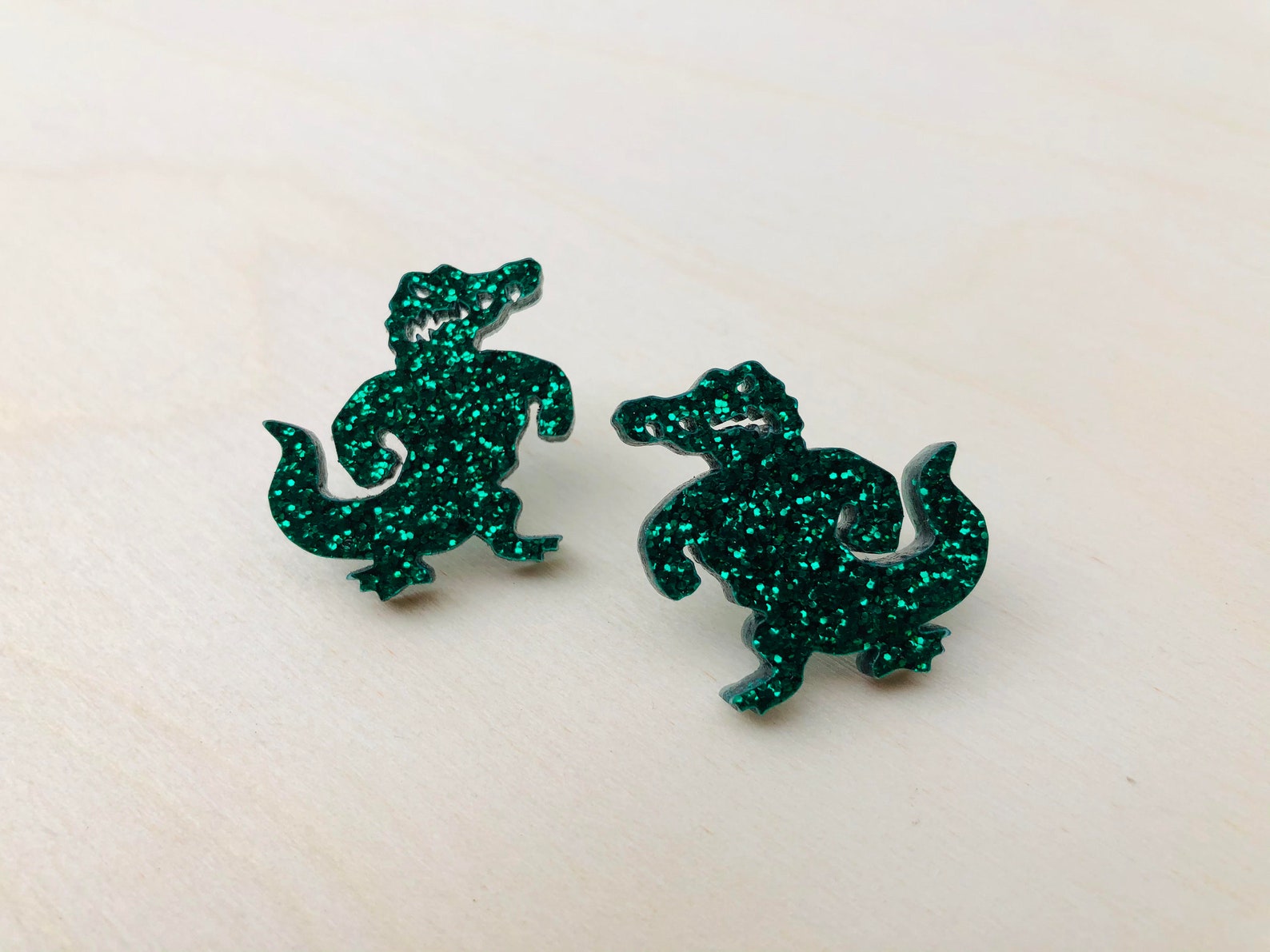 Alligator Glitter Laser Cut Acrylic Earring, Gator Earrings, Croc