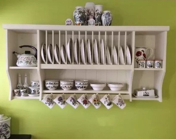 The William Handmade Plate Rack Storage Available in Your Chosen F&b Colour  