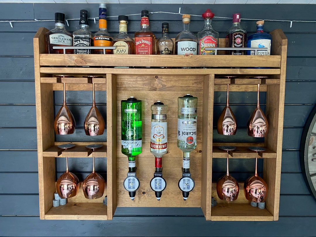 Luxury Home Garden Bar Mounted Drinks Spirits Optics Wall Mounted