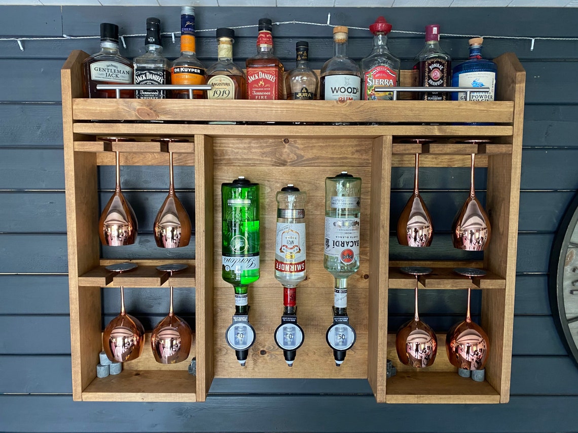 Luxury Home Garden Bar Mounted Drinks Spirits Optics Wall Etsy UK