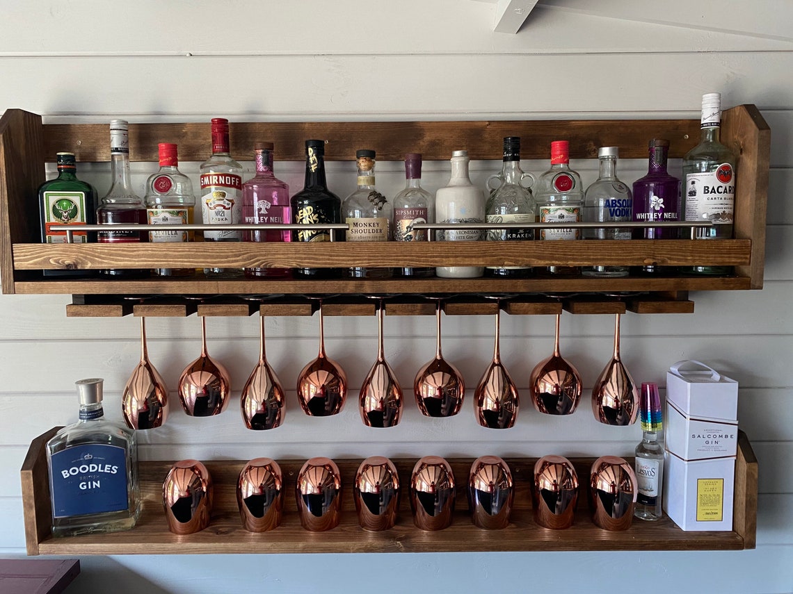 Set of Two Wall Mounted Garden Bar Pine Handcrafted Drinks Etsy UK