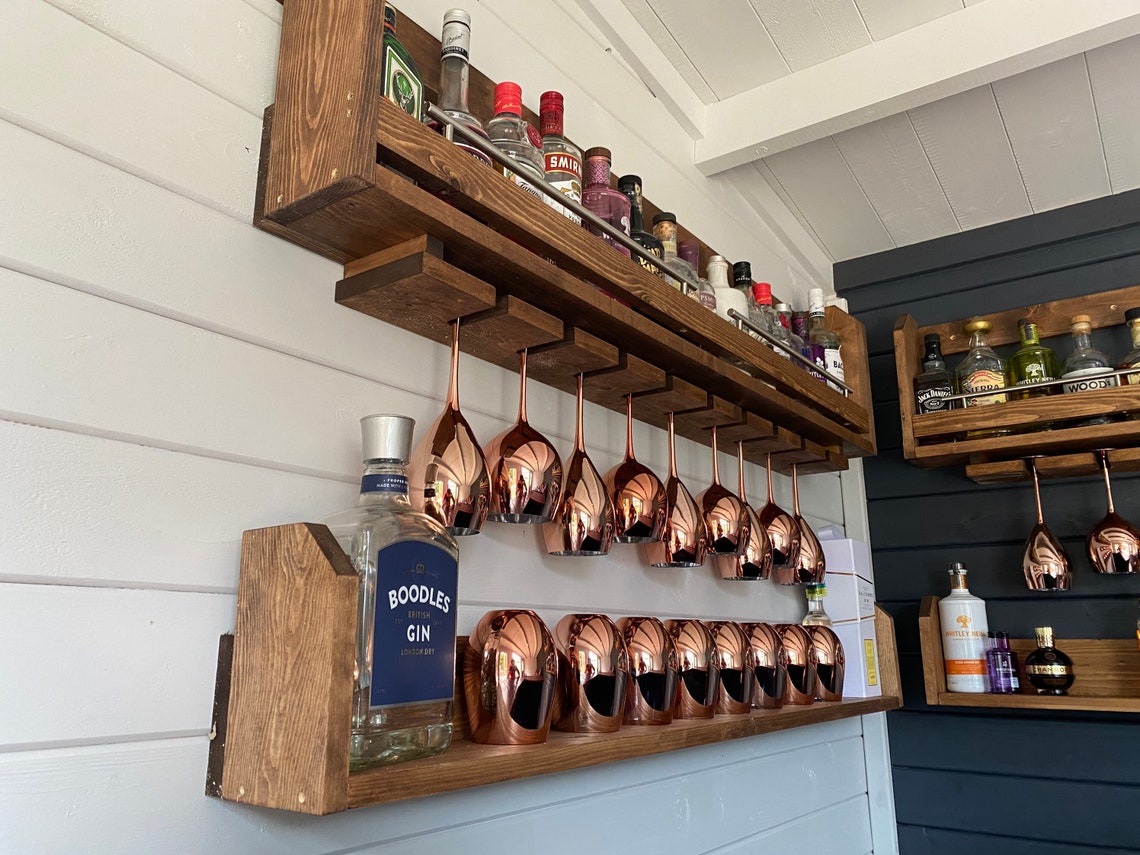 Set of Two Wall Mounted Garden Bar Pine Handcrafted Drinks Etsy UK