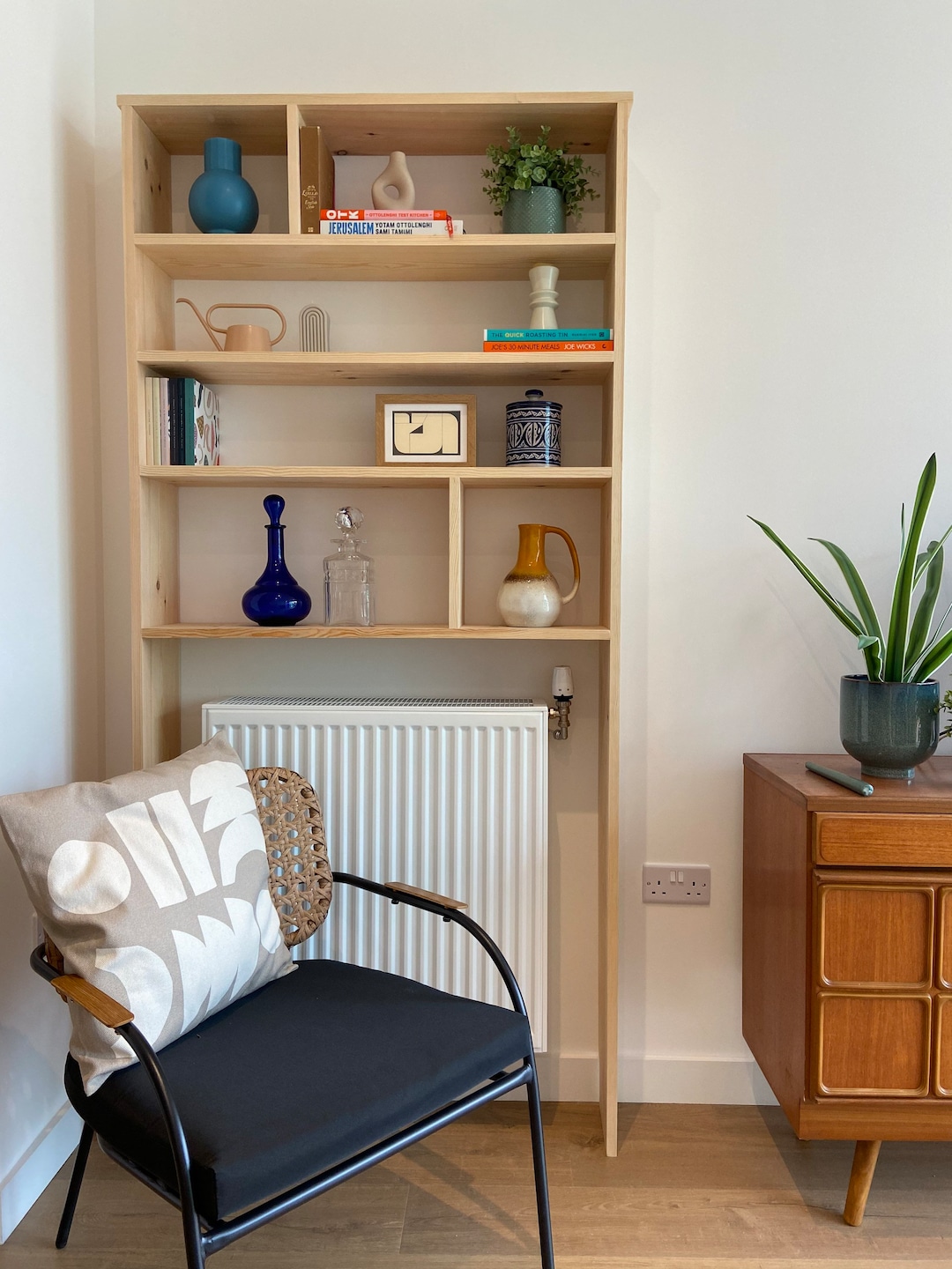 Over Radiator Storage Bookshelf Made From Solid Pine Various Stain
