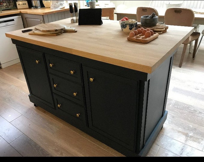 Featured listing image: Aylesbury Custom Kitchen Island with Oak or Pine Top, Choice of Color