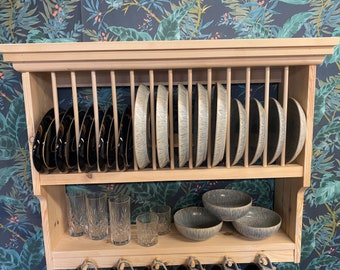 The Jersey  pine handmade plate rack storage