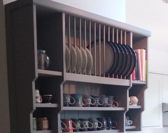 The  Caister kitchen pine handmade plate rack available in your chosen f&b colour