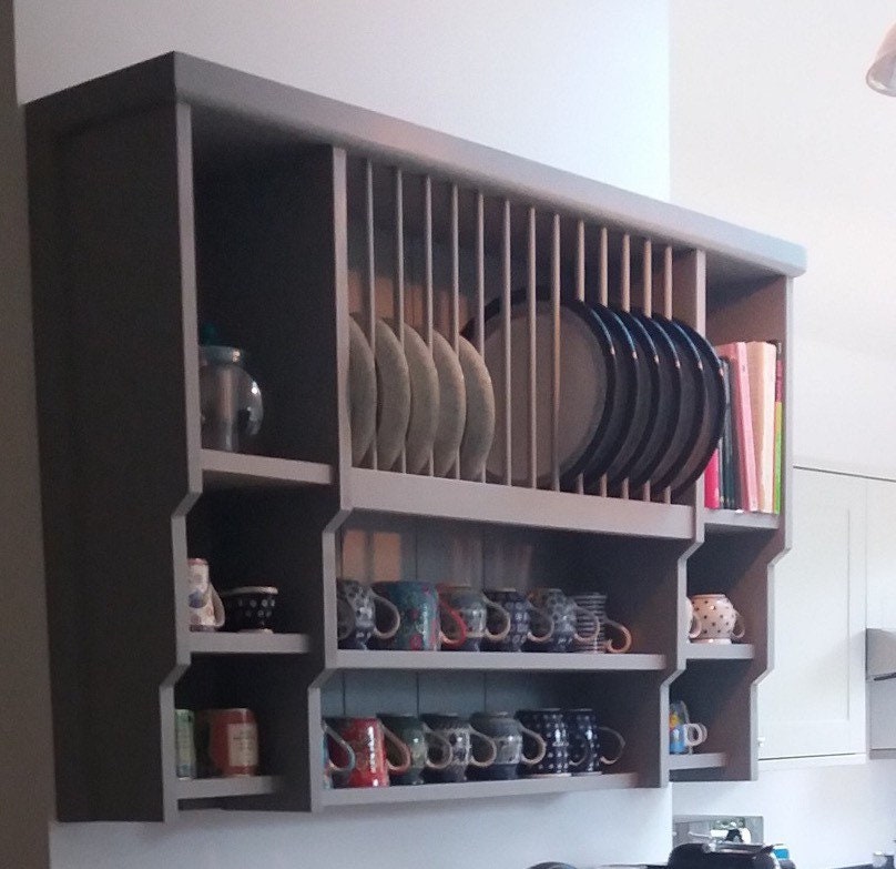 The berry handmade pine kitchen plate rack storage available in your chosen  f&b colour