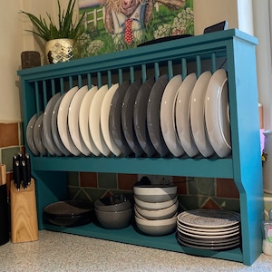 The Gloucestershire Handmade Plate Rack Storage Natural Pine 