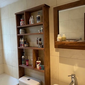 Over Toilet storage Unit made from Solid Pine various stain options available