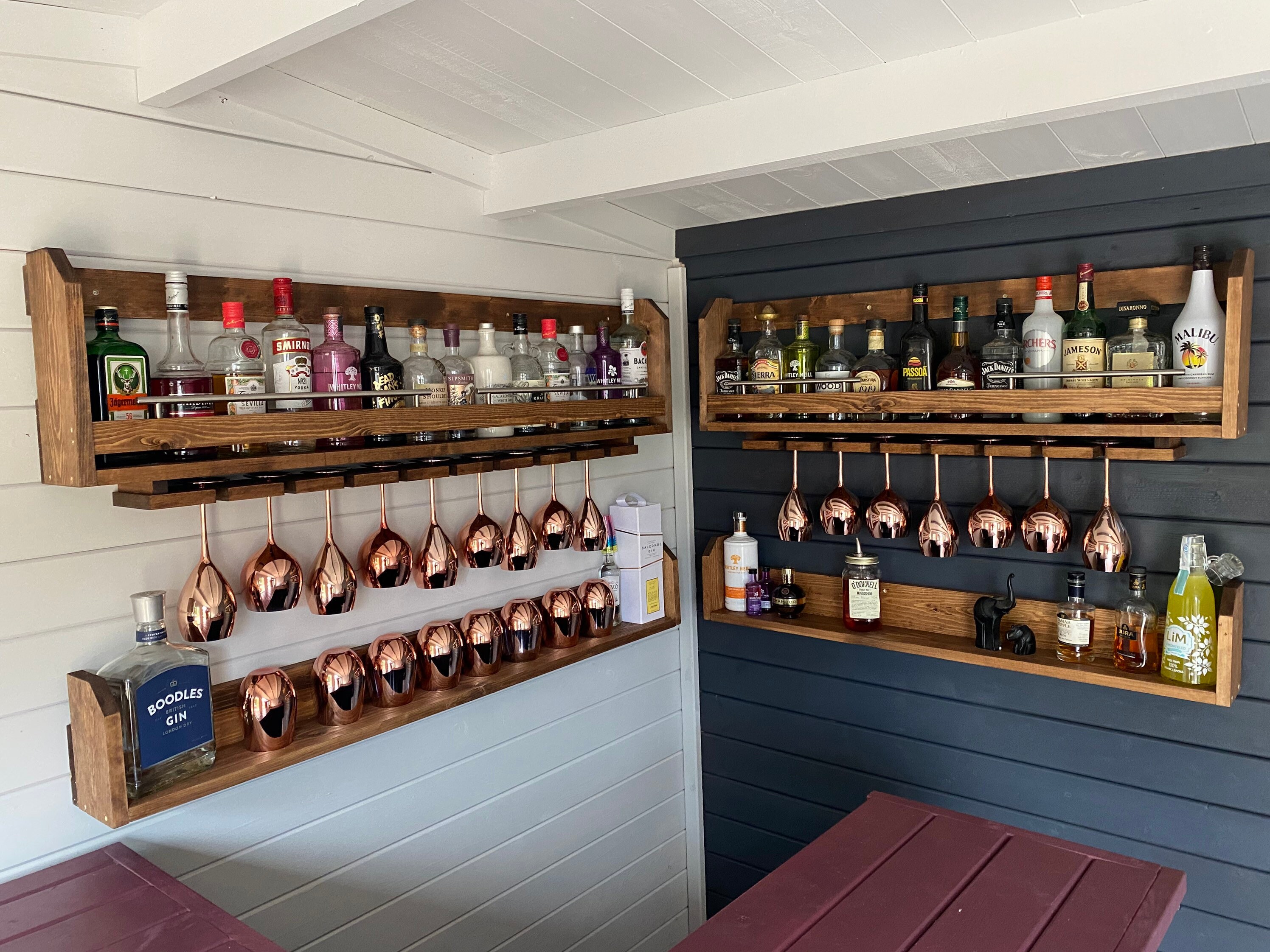 Set of Two Wall Mounted Garden Bar Pine Handcrafted Drinks Etsy UK