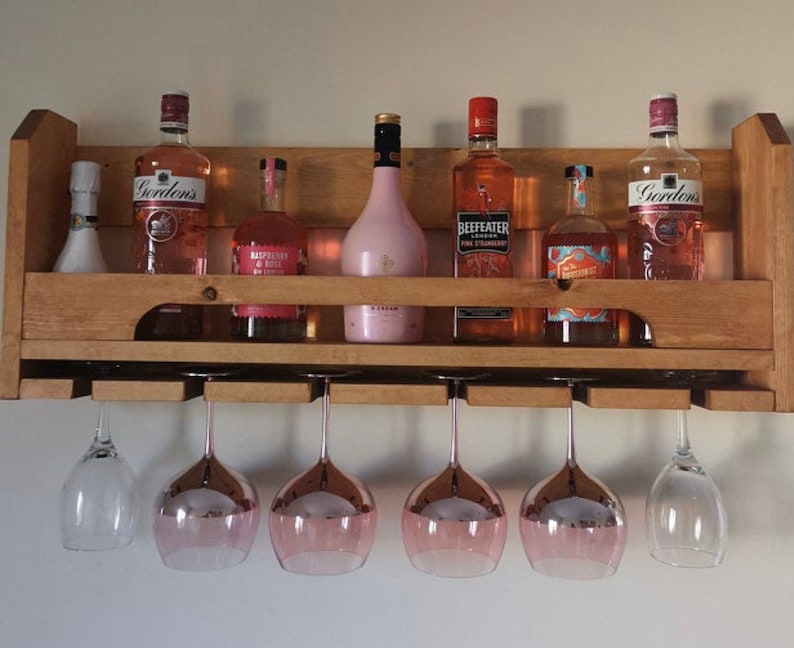 Pine Bar Drinks Rack Gin Rack Wine Glass Holder Gin Glass Etsy UK