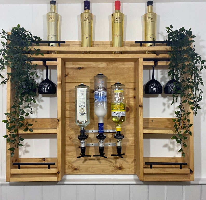 Luxury Home Garden Bar Mounted Drinks Spirits Optics Wall Etsy UK