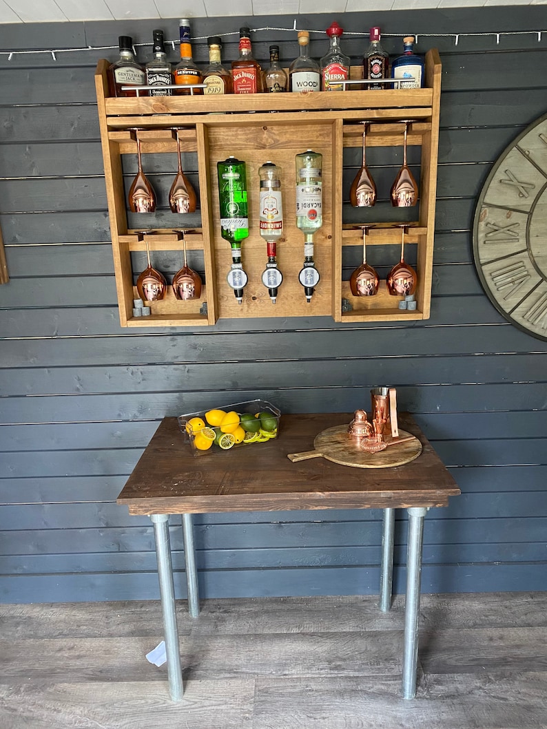 Luxury Home Garden Bar Mounted Drinks Spirits Optics Wall Etsy UK