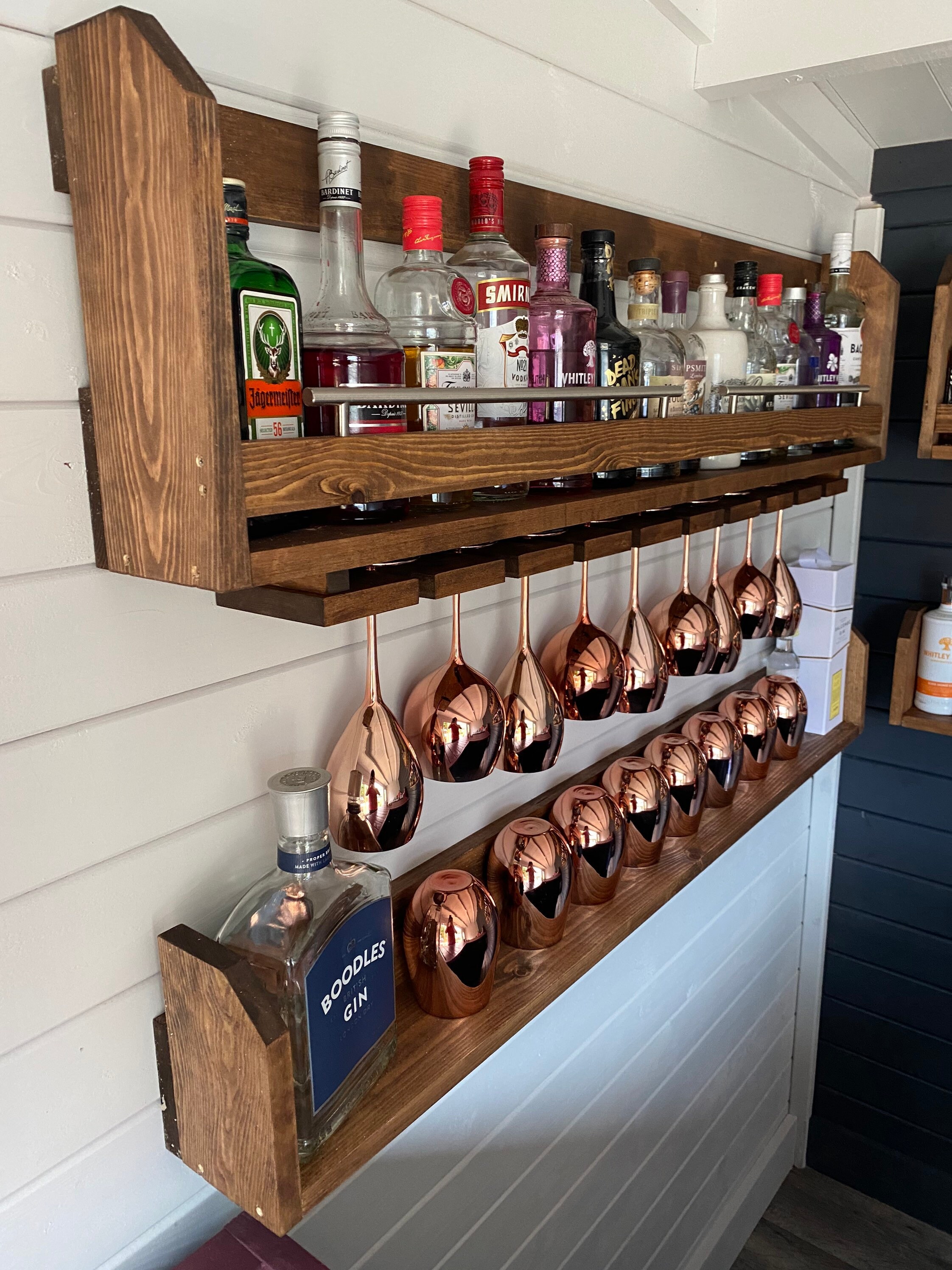 Set of Two Wall Mounted Garden Bar Pine Handcrafted Drinks Etsy UK