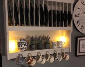 The Lincoln handmade kitchen plate rack storage available in your chosen f&b colour