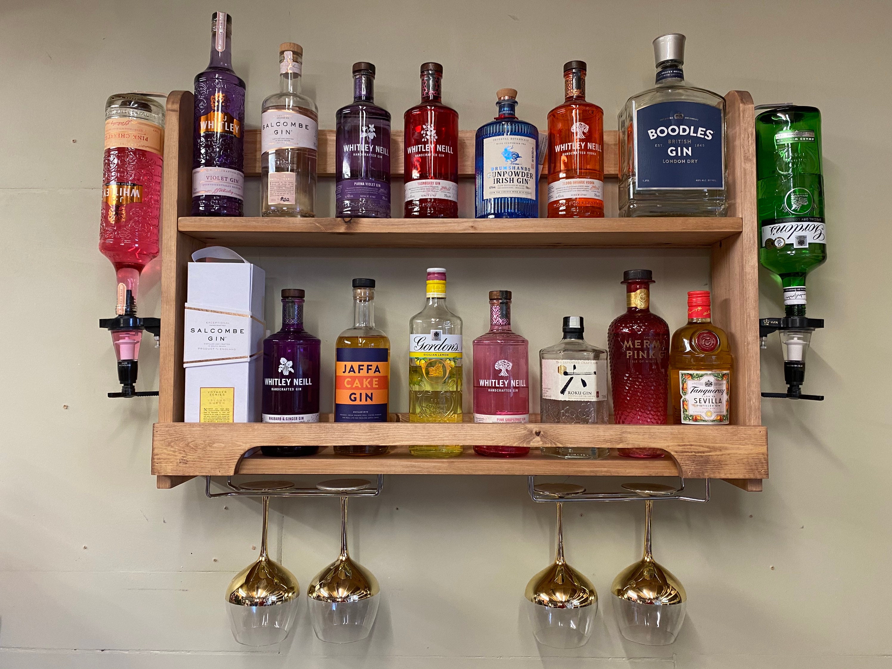 Prestige gin bar Custom wall mounted Spirits optics wall Etsy