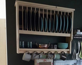 The Boston handmade kitchen plate rack storage available in your chosen f&b colour