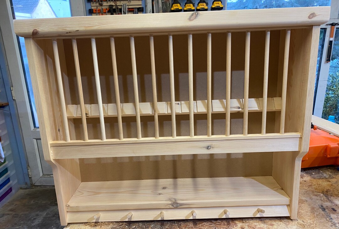 The Kinder Handmade Kitchen Pine Plate Rack Storage - Etsy UK
