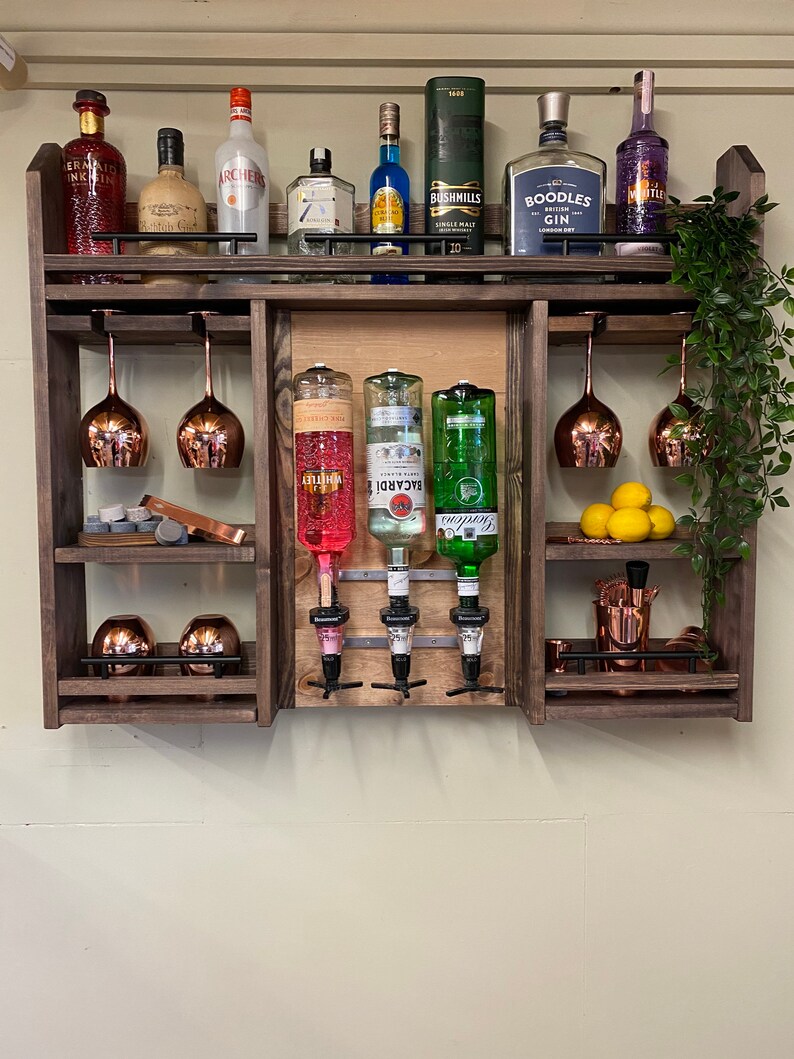 Luxury Home Garden Bar mounted drinks Spirits optics wall Etsy