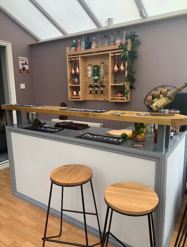 Luxury Home Garden Bar Mounted Drinks Spirits Optics Wall Etsy