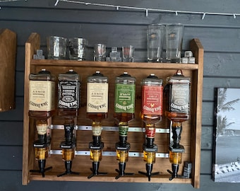 Handcrafted Spirits Optics Rack, Wall Mounted Drinks Dispenser