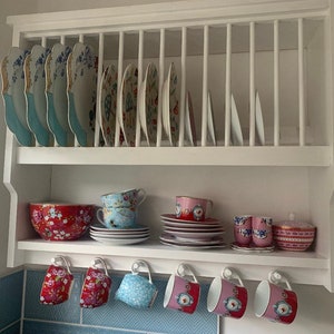 The berry handmade pine kitchen plate rack storage available in your chosen  f&b colour