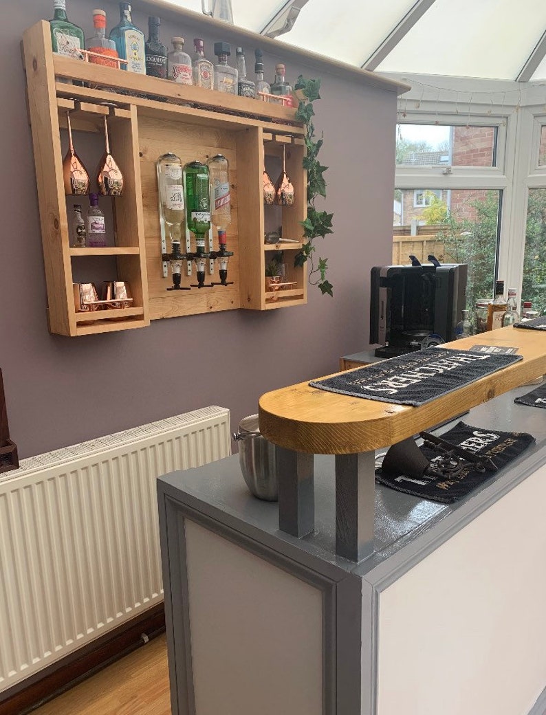 Luxury Home Garden Bar Mounted Drinks Spirits Optics Wall Etsy