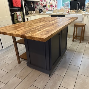 The Stourbridge bespoke custom made to order kitchen island breakfast bar oak top