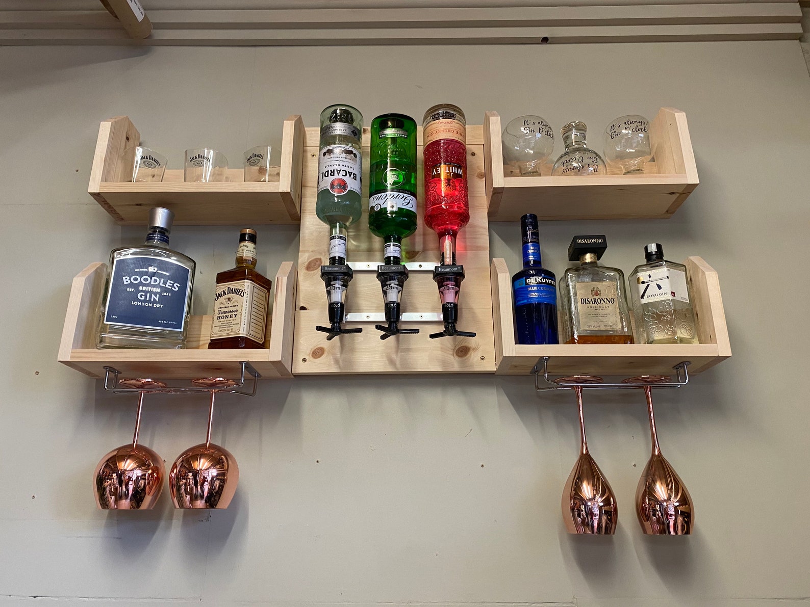Custom wall mounted drinks Spirits optics wall mounted drinks Etsy