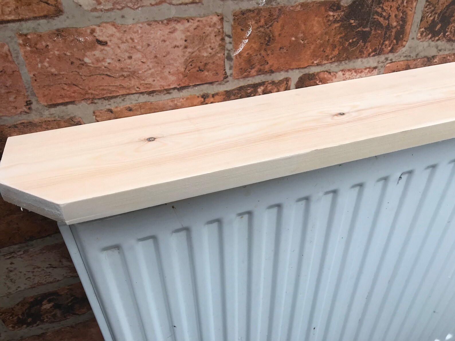 Handcrafted solid pine radiator shelf with brackets Etsy