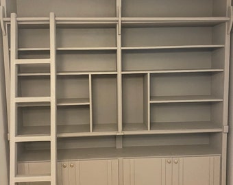 The Glencoe  handcrafted  bookcase library booknook storage cabinet finished in your chosen farrow and ball colour