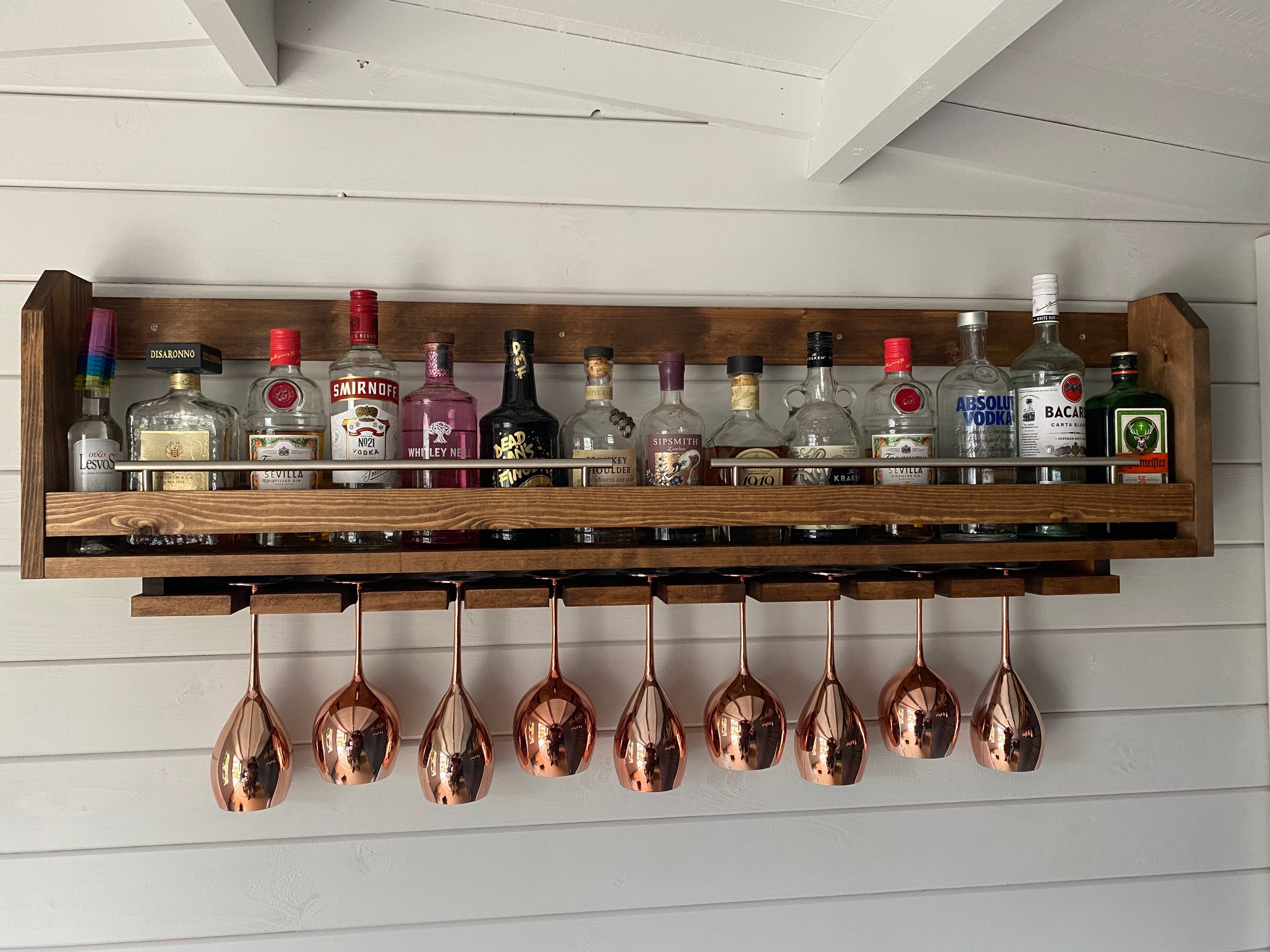 Set of Two Wall Mounted Garden Bar Pine Handcrafted Drinks Etsy UK