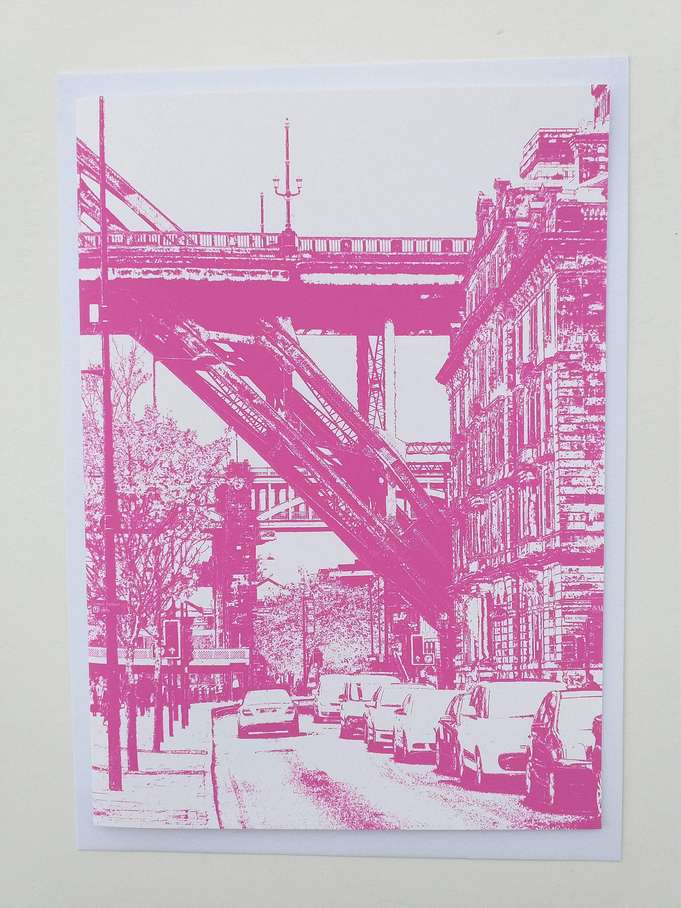A5 Newcastle Bridges Greetings Card North East Newcastle Etsy