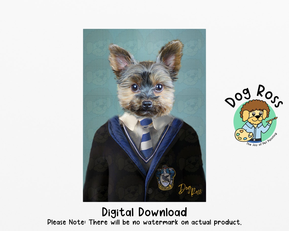 Ravenclaw Pet Portrait Digital Premium Canvas Premium Etsy