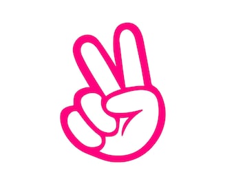 Hippie Peace Sign Finger decal bumper sticker. funny, love, hippie - Car Window Laptop