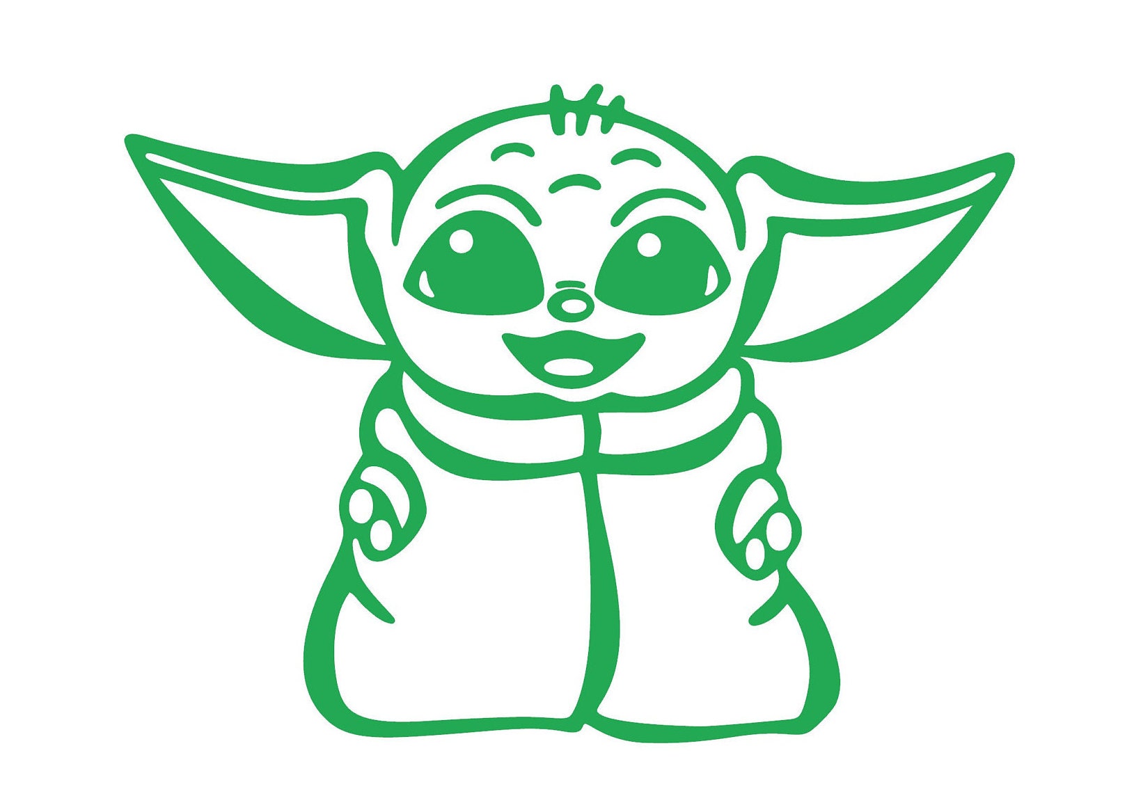 Baby Yoda Decal Rev 2 Mandalorian Decal Baby Yoda Car Etsy