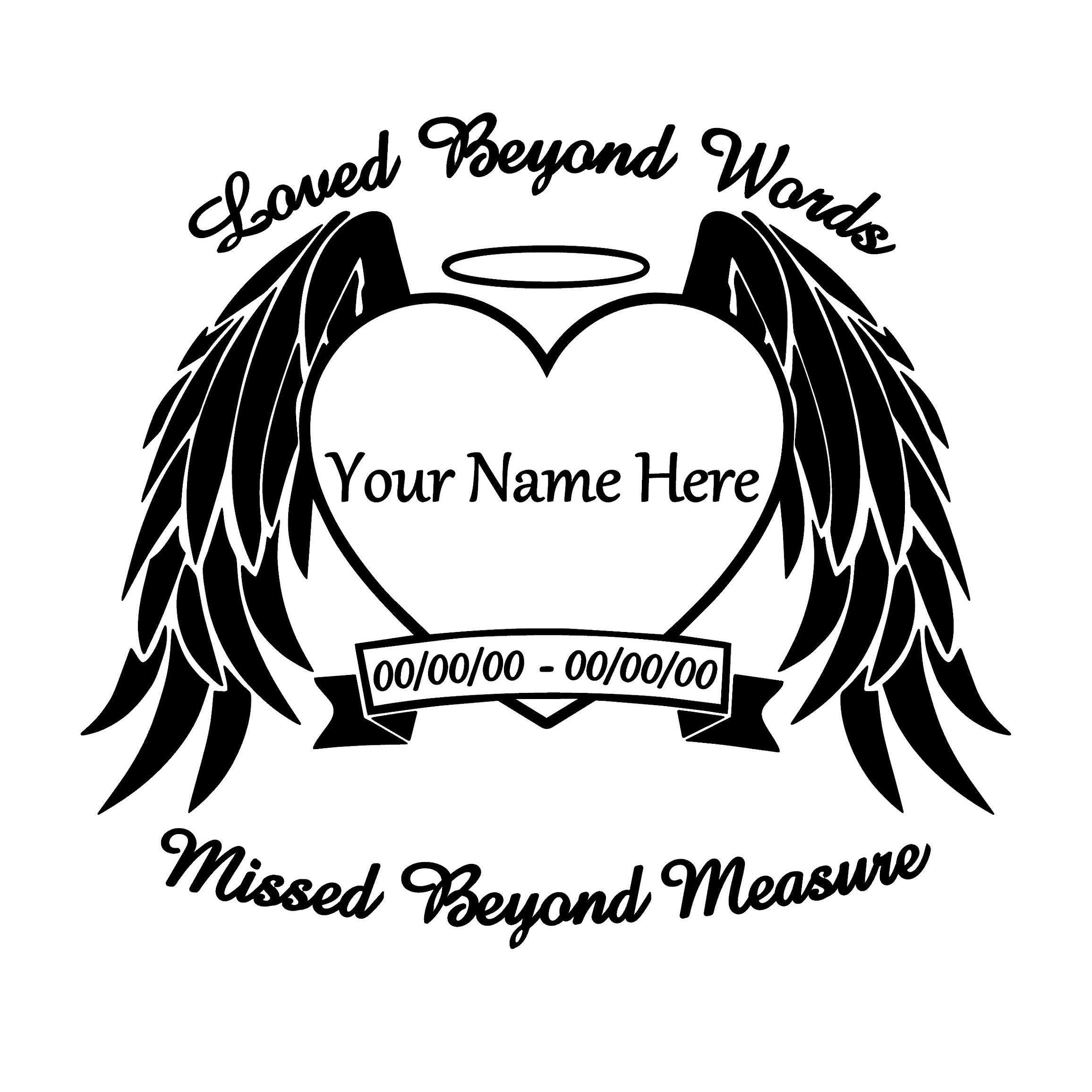Loved Beyond Words in Loving Memory of Angel Wings Window Etsy