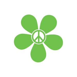 Hippie Peace Flower Decal bumper sticker-funny, love, hippie - Car Window Truck Laptop