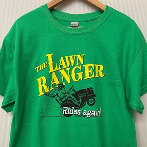 Lawn Ranger T-shirt - Funny Comedy Cotton Lawn Mower Short Sleeve Shirt for Dads, Gifts, and Garden Keepers