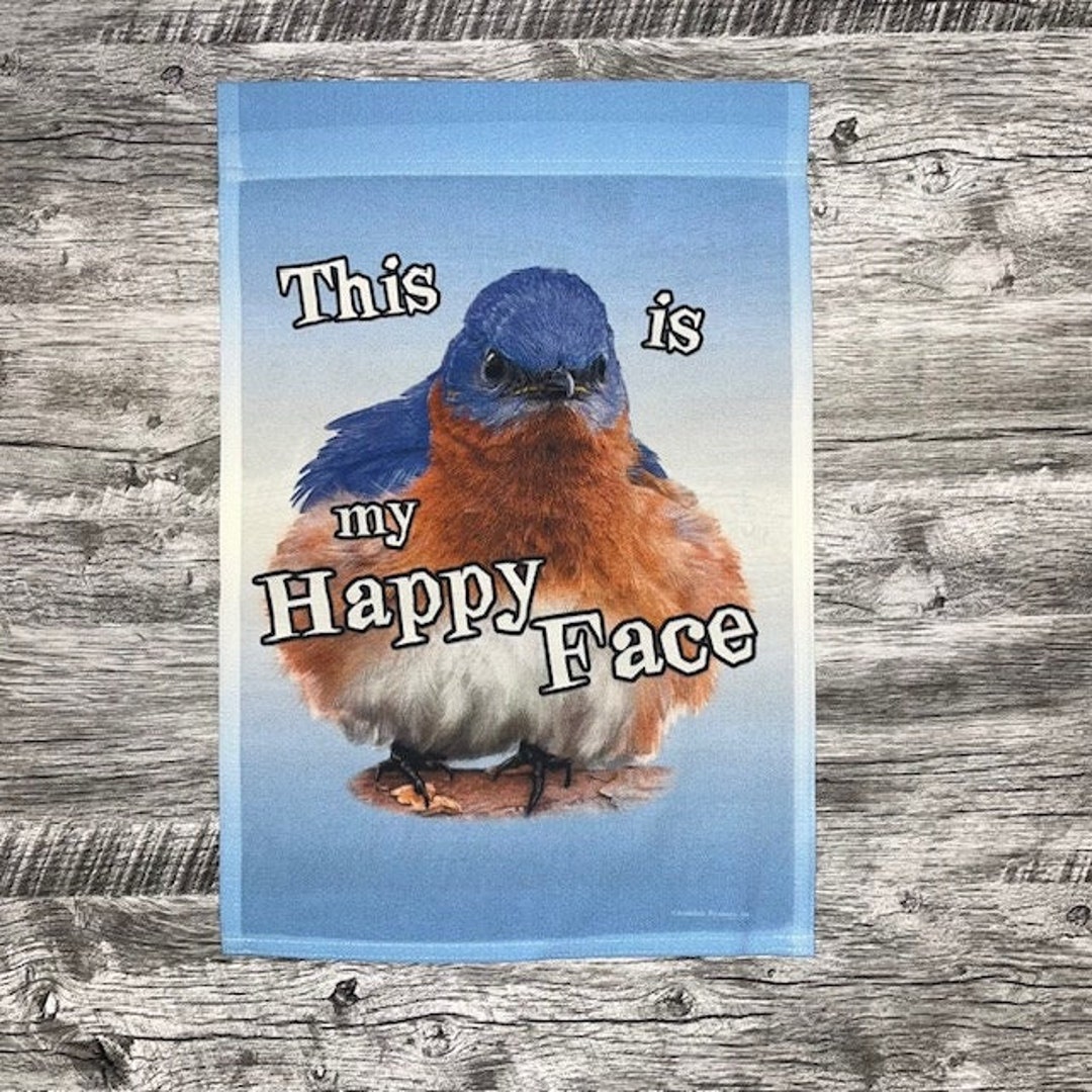 Grumpy Bluebird Garden Flag | Sarcastic Humor Outdoor Decor - Etsy
