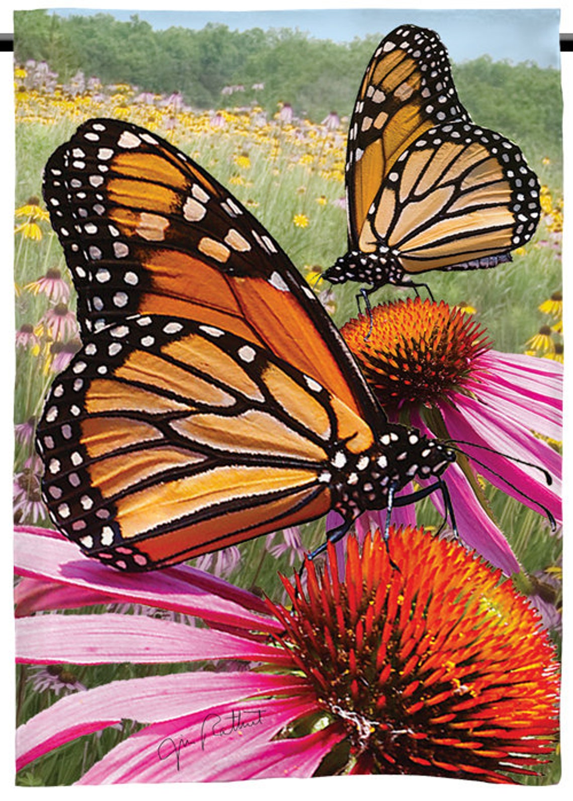 Monarchs on the Glade | Butterfly Garden Flag | Monarch Butterfly Yard ...