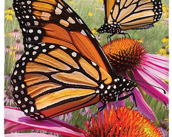 Monarchs on the Glade, Butterfly Garden Flag, Monarch Butterfly Yard Art